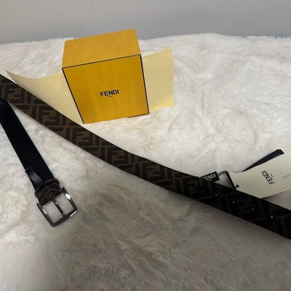 Fendi Men's Black and Brown Belt - Picture 2 of 3